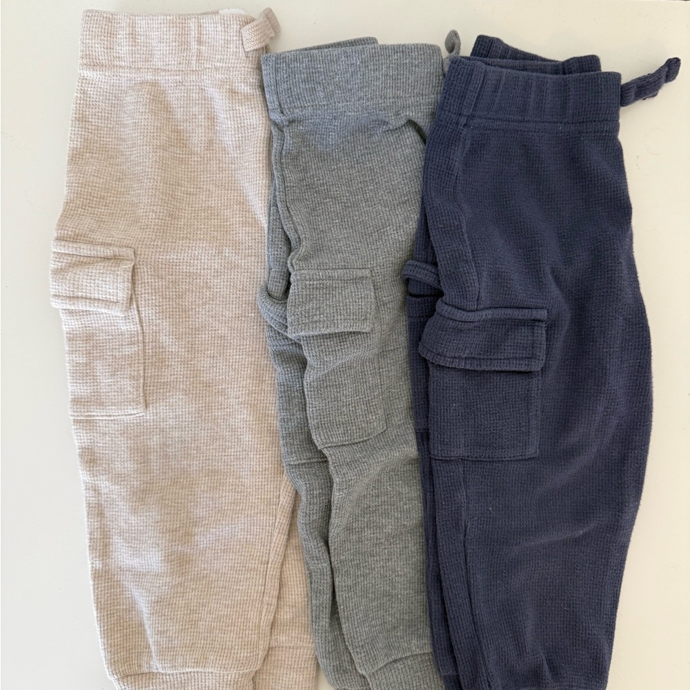 Garanimals Waffle Knit Cargo Joggers - Beige, Gray, and Navy